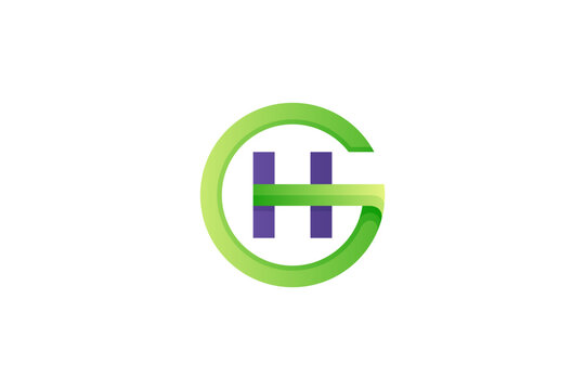 letter logo design GH, HG with symbol combination of letters G and H in monogram design