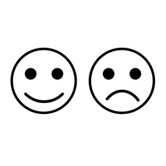 Good emoticon and bad emoticon icon.