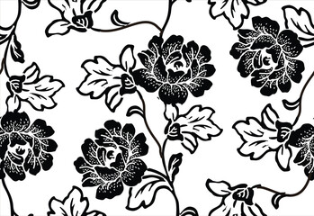 Indonesian batik motifs with very distinctive plant patterns