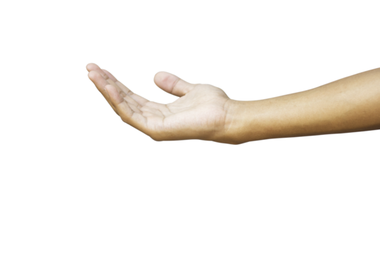 Man hand isolated on white background, clipping path