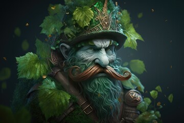 The Fascinating Details of a Leprechaun Monster's Portrait, Crafted Digitally to Perfection Generative AI