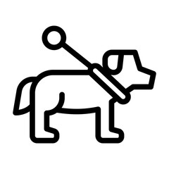 guide dog line icon illustration vector graphic