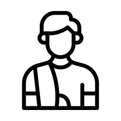 injured line icon illustration vector graphic