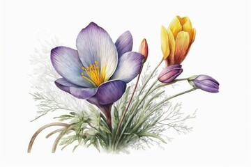 Fototapeta premium bouquet of crocuses