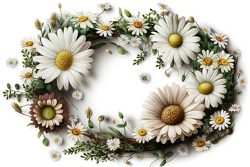 Fototapeta premium daisies on a green background