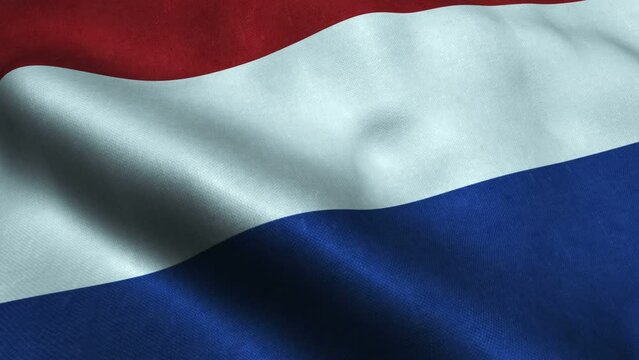 Flag of the Netherlands waving