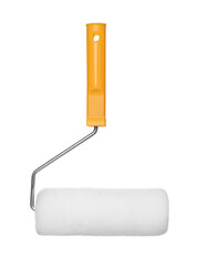 Obraz premium New clean paint roller on white background