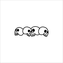 cute skull doodle illustration vector