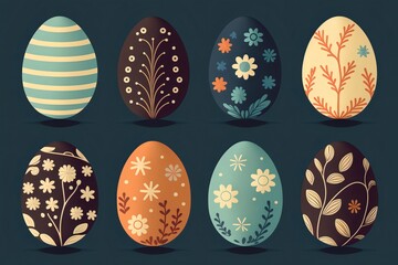 Fototapeta premium Minimalistic dyed easter eggs illustration
