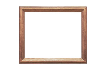 Wooden simple old photo frame white background minimalist golden red
