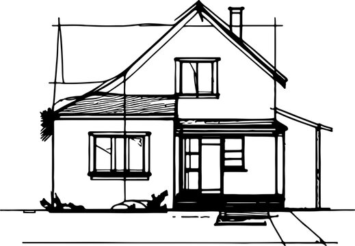 How to Draw a House Step by Step - EasyLineDrawing