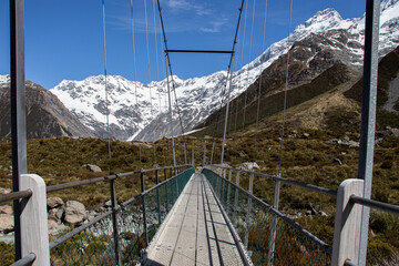 suspension bridge over the river