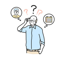 物忘れのシニア男性