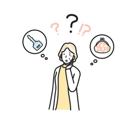 物忘れのシニア女性