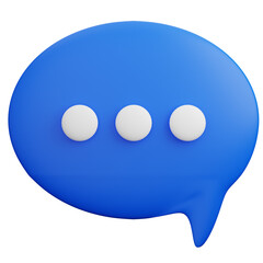 blue chat bubble 3d icon