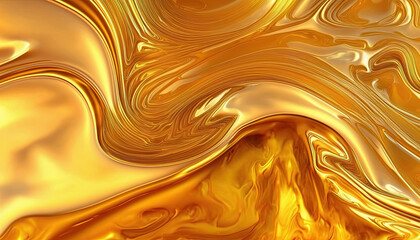 background with golden liquid paint gel for skin care. gold macro. Generative AI