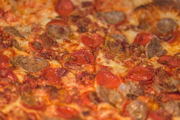 Close up of pizza