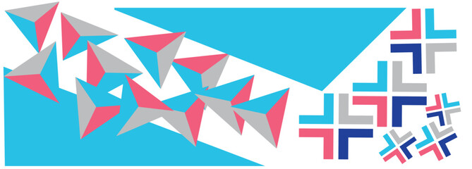 Obraz premium vector Geometric Abstract banner background with gradient color.Template Design with liquid shape. Trendy art geometric background with flat, minimalist style Vector poster Colorful Abstract backgroun