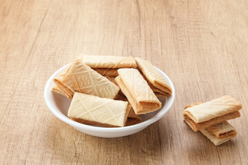 Kue Lempit or Kue Kapit, Indonesian traditional snack, crunchy and sweet
