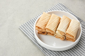 Kue Lempit or Kue Kapit, Indonesian traditional snack, crunchy and sweet
