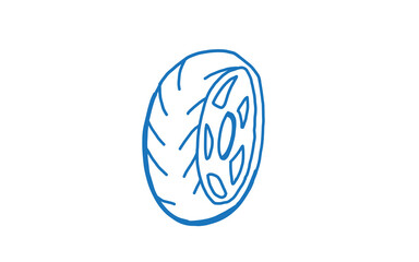 TYRE Doodle art illustration with black and white style.