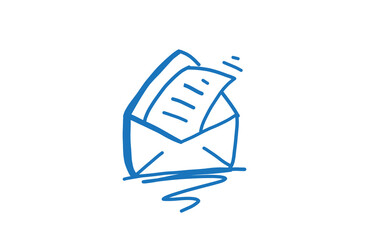 LETTER Doodle art illustration with black and white style.