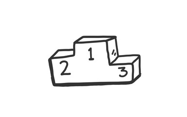 PODIUM Doodle art illustration with black and white style.