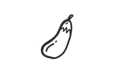 EGGPLANT Doodle art illustration with black and white style.