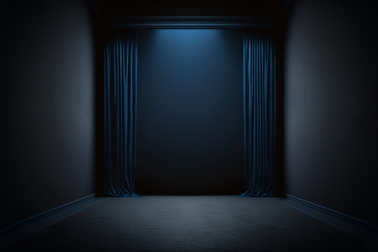 Scary Blue Dark Theater dark blue room