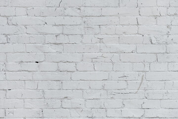 white brick wall at square format as background and texture