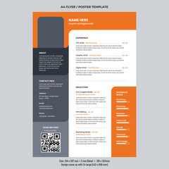 Professional CV resume, minimalist modern design template
