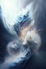 Artistic Depiction of Glacial Waves Crashing Into One Another Generative AI