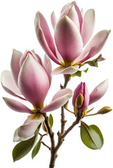 Obraz na płótnie Canvas PNG Pink Magnolia Flowers Blossoms Isolated