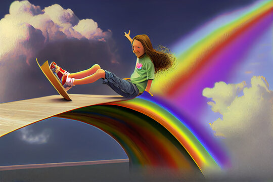 riding on a rainbow