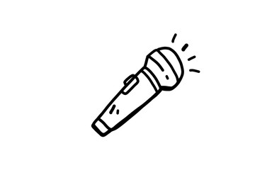 MIC Doodle art illustration with black and white style.