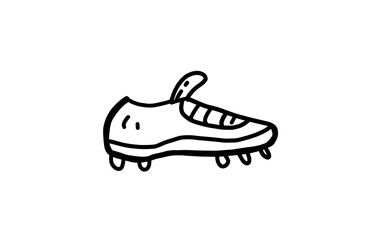 SOCCER SHOES Doodle art illustration with black and white style.