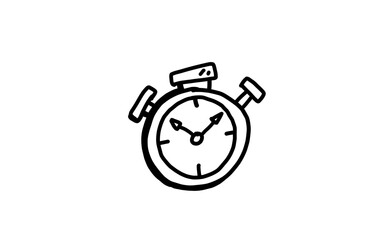 ALARM Doodle art illustration with black and white style.