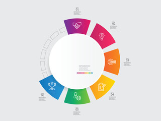 circle round steps timeline infographic element report background