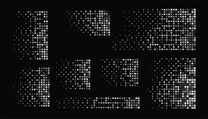 collection of pixilated mosaic pattern banner with motion effect
