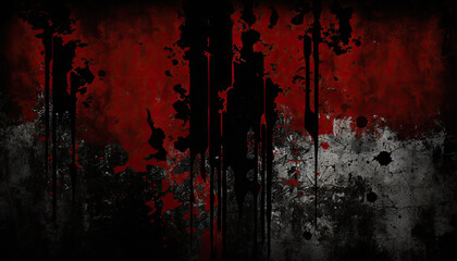 Distressed and Dirty Red and Black Backdrop. Generative AI.