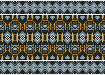 Ethnic pattern. traditional patterned wallpaper It is a pattern created by combining geometric shapes. Create beautiful fabric patterns. Design for print. Using in the fashion industry.