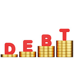 Debt Crisis Increase 3D Illustration