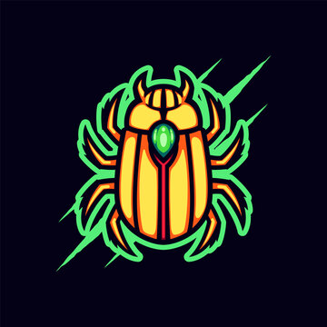 Ancient Egyptian Amulet Gold Beetle Mascot