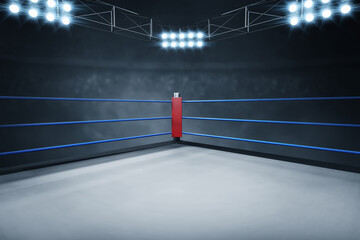 Professional boxing ring 3d illustration - 577592946