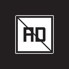 AD Square Letter Logo Design Vector with Black and White Colors.