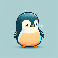 Penguin Cute Creative Mascot Logo, created with Generative AI technology