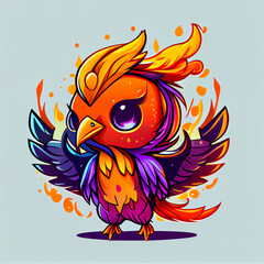 Phoenix Cute Creative Mascot Logo, created with Generative AI technology