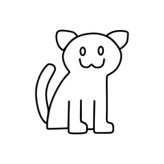 funny-faced cat sitting facing forward