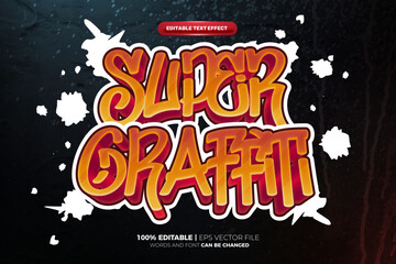 Super Graffiti wall template 3d editable text effect