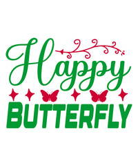 Happy Butterfly SVG Cut File